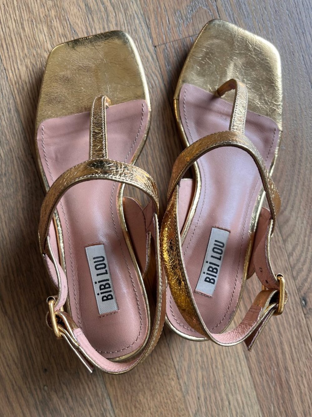 Bibi Lou Gold Strappy Party Sandals